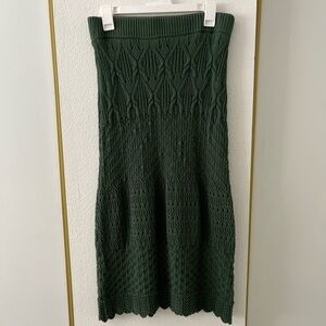 House of Harlow Forest Green Midi Knit Skirt
